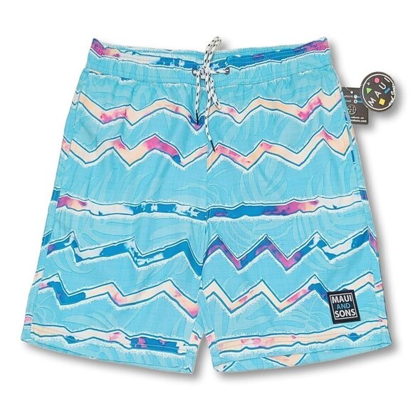 NWT MAUI AND SONS Zig Zag Cruzer Beach Pool Swim Shorts - Picture 3 of 6